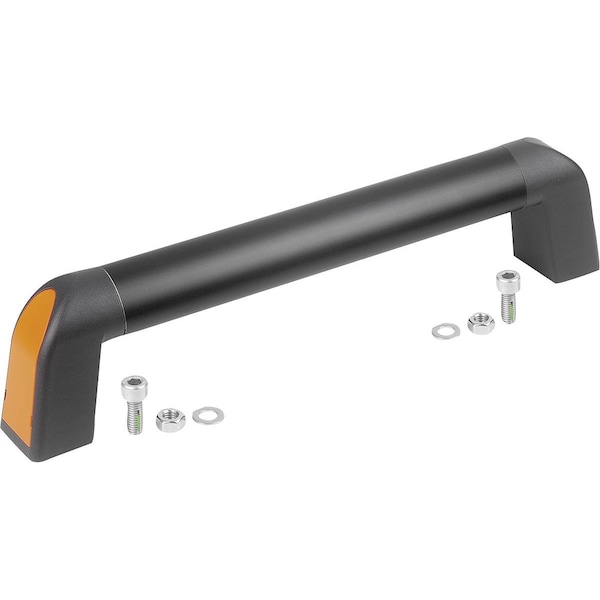 Tubular Handle Bighand, A=400, L=433, 4 Aluminum Black Anodized, Comp: Plastic Comp:Black Ral7021,
